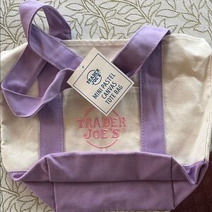 Trader Joe's Pastel Canvas Tote Bag